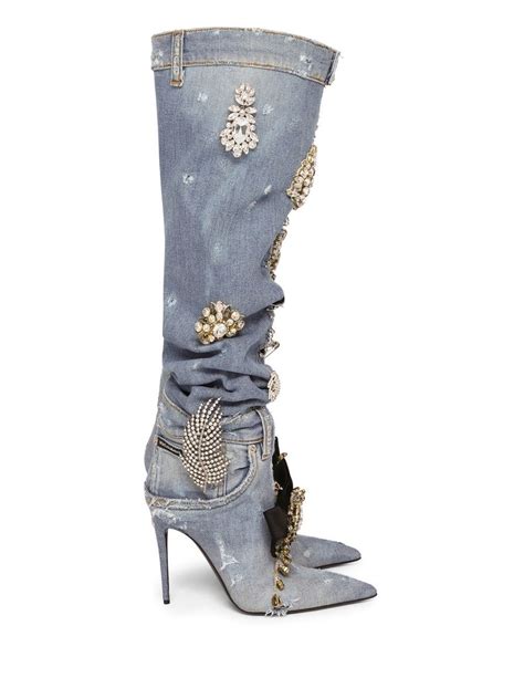 dolce gabbana patchwork boots|dolce and gabbana embellished boots.